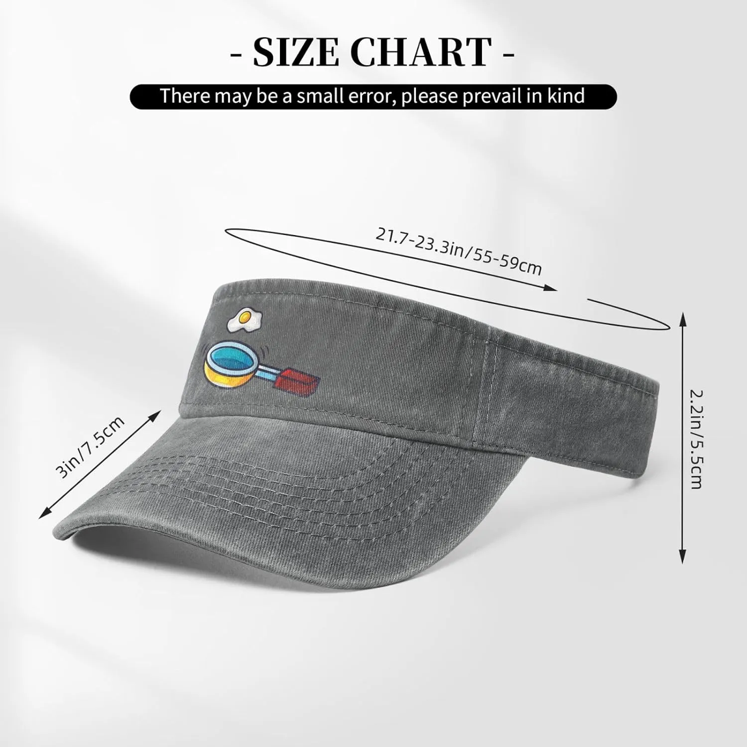 Frying Pan with Eggs Sun Visor Hats for Women Men Adjustable Sports Sun Hats Golf Cap