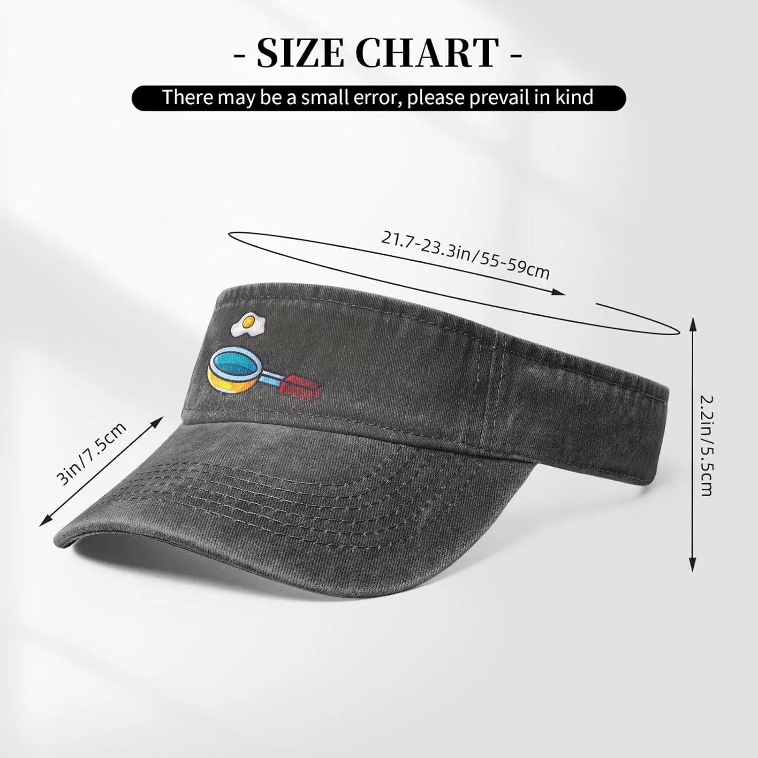 Frying Pan with Eggs Sun Visor Hats for Women Men Adjustable Sports Sun Hats Golf Cap