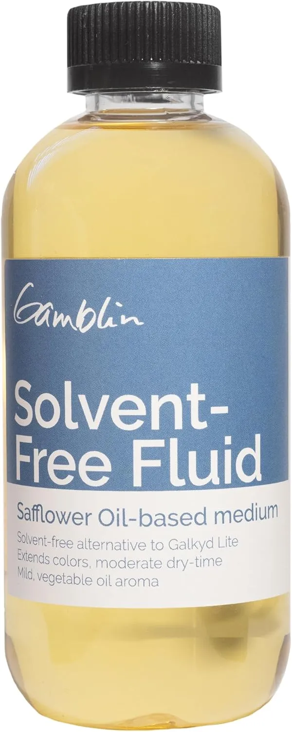Gamblin Solvent-Free Fluid Oil Painting Medium, 8.5 Fluid Ounces (250 Milliliters)