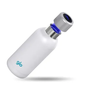 Glo - UV Water Smart Bottle | Eliminates Bad Odor and Taste | Double Insulation Stainless Steel BPA Free 400ml | Keeps Water Hot 12h and Cold 24h | Perfect for Camping Hiking Cycling and Survival