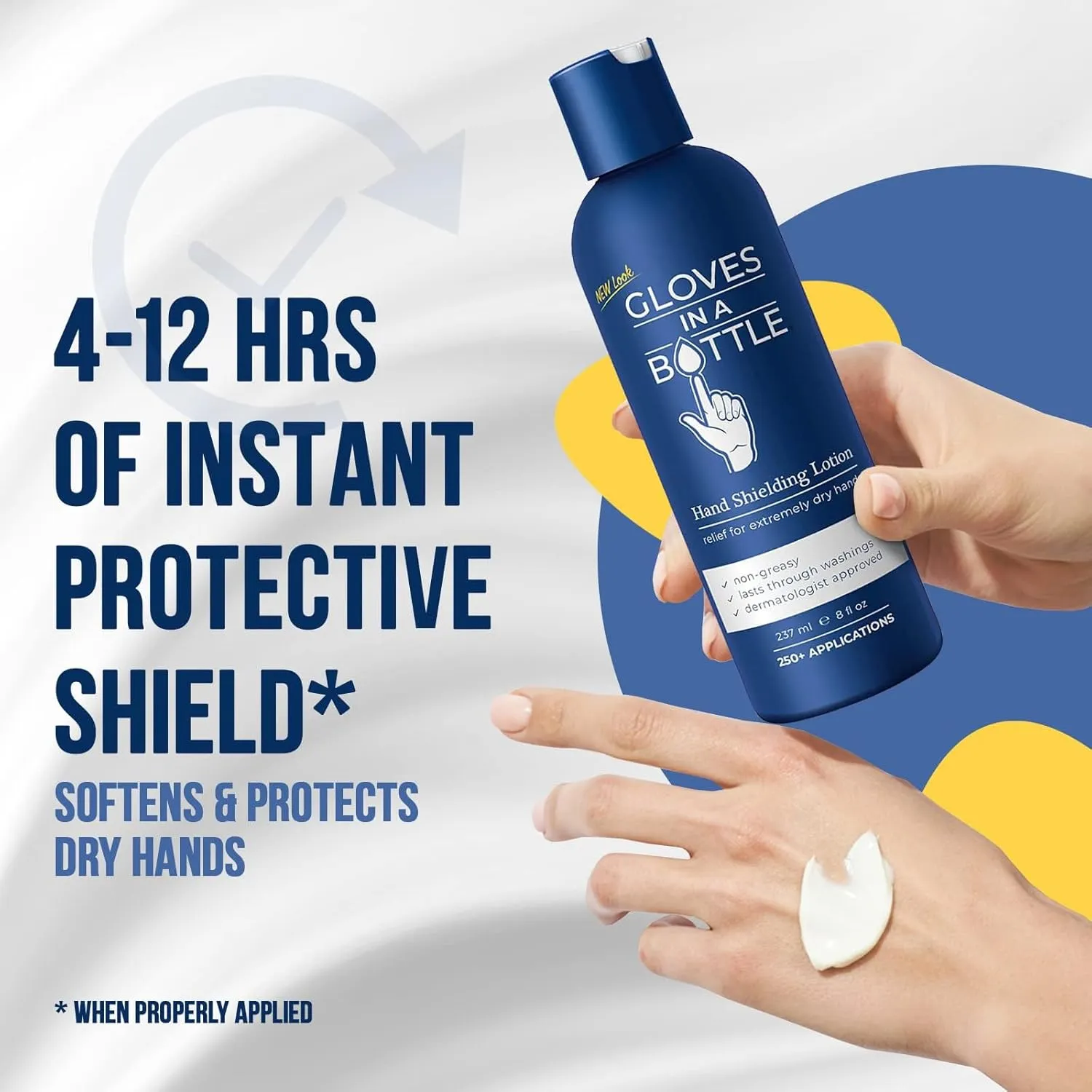 Gloves In A Bottle 4-Pack Shielding Lotion - Great for Dry Itchy Skin! Grease-less and Fragrance Free! (8oz-240ml)