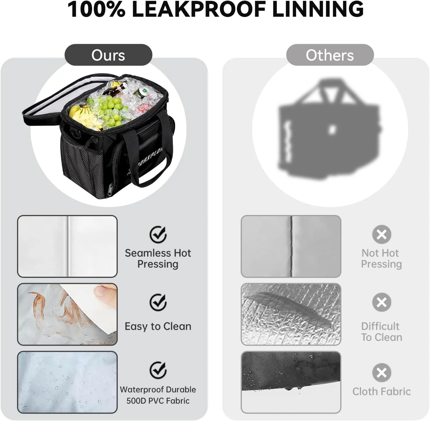 Golf Cart Cooler with Magnetic Lid，12-Can Insulated Soft Cooler Bag Collapsible for Golf Cart,Golf Accessories,Lunch Cooler Insulated Lunch Bag with Adjustable Shoulder Strap