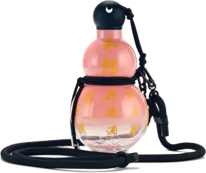 Gourd Water Bottle Tritan BPA-Free 210°F Heat Resistant - Leak-Proof Push-On Rubber Stopper, Stylish Gradient Colors with 2 Versatile Straps for Hanging - Durable (Pink)