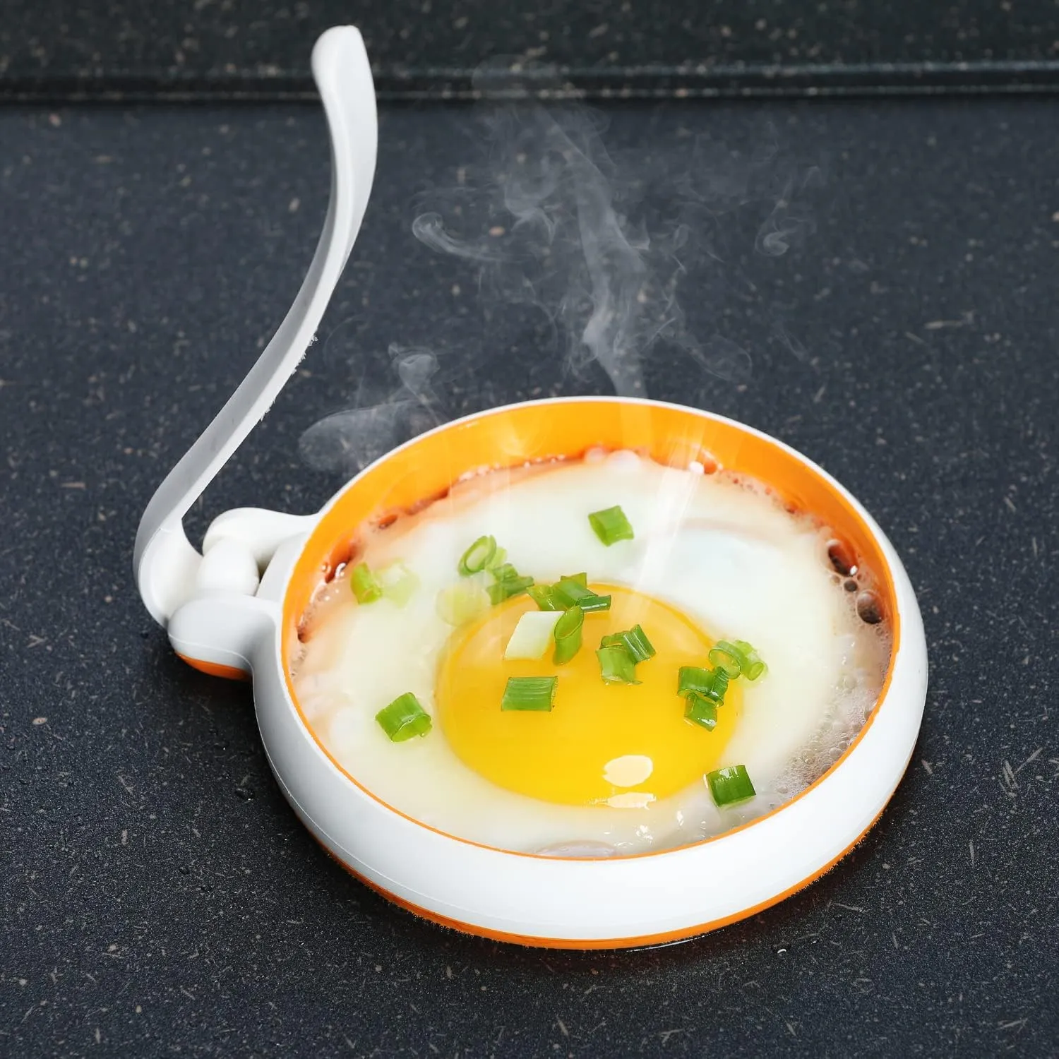 GOYLSER White Food Grade Silicone Egg Rings, 2 Pack Square Egg Rings   2 Pack Round Egg Molds for Cooking, 4 Pack Fried Egg Shapes