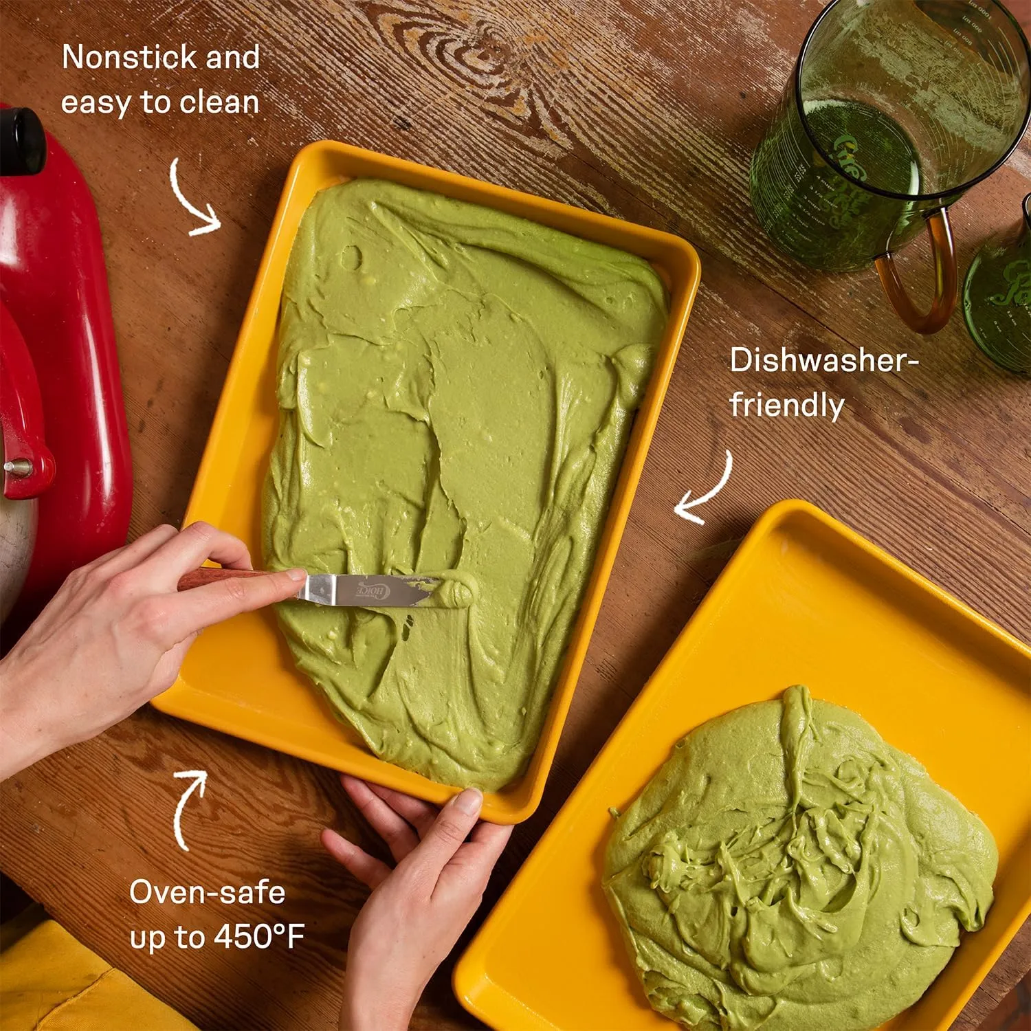 Great Jones Little Sheet Pan (Broccoli) | Nonstick, Quarter-Sheet Pan | Aluminized Steel, 13.5" x 9.5" | For Baking, Roasting, & Broiling | Premium Bakeware with Even Heat Distribution