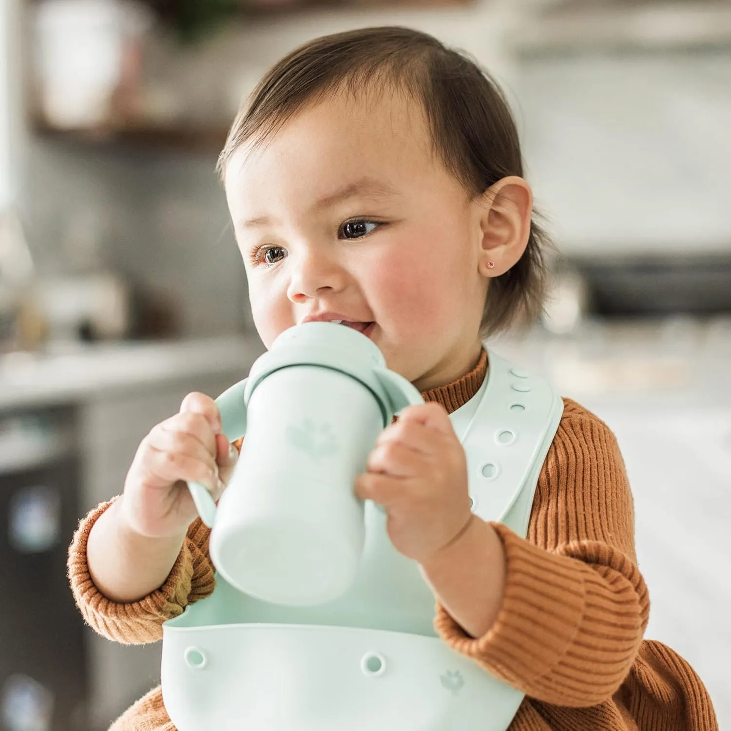 Green Sprouts® Sprout Ware® Sip & Straw 6oz., 6mo , Plant-plastic, Platinum-cured Silicone, Dishwasher Safe, Grows with Baby, Tested for Hormones