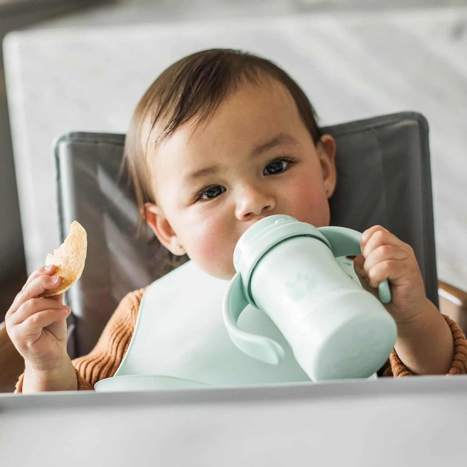Green Sprouts® Sprout Ware® Sip & Straw 6oz., 6mo , Plant-plastic, Platinum-cured Silicone, Dishwasher Safe, Grows with Baby, Tested for Hormones