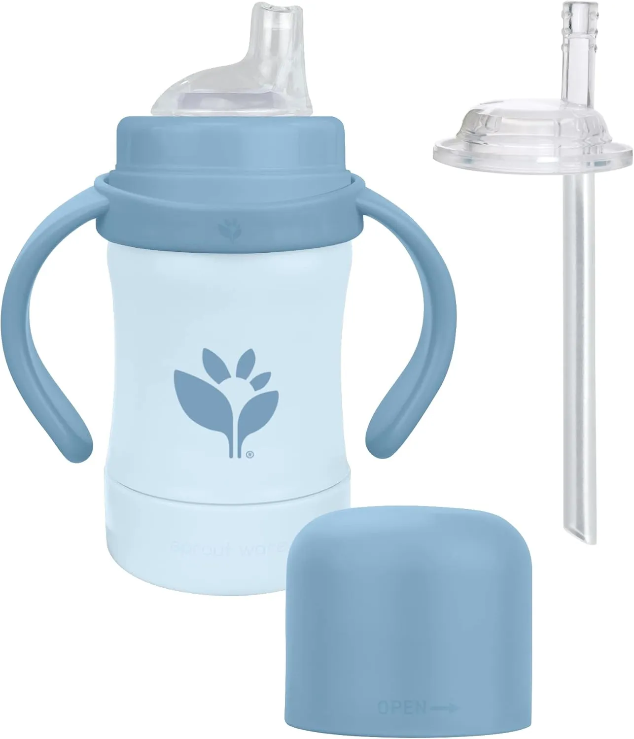 Green Sprouts® Sprout Ware® Sip & Straw 6oz., 6mo , Plant-plastic, Platinum-cured Silicone, Dishwasher Safe, Grows with Baby, Tested for Hormones