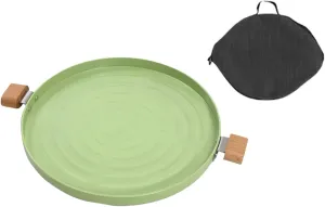 Grills Pan Nonstick Coating Camps Barbecue Griddle Pan With Wood Handle For Indoor Outdoor Camping Stove