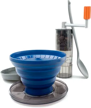 GSI Outdoors Gourmet Pour-Over Java Set I Travel Drip Coffee Set I Reusable Coffee Drip Filter & Collapsible Cone Fits All Coffee Cups & Mugs for Caravan, RV, Camping & Backpacking