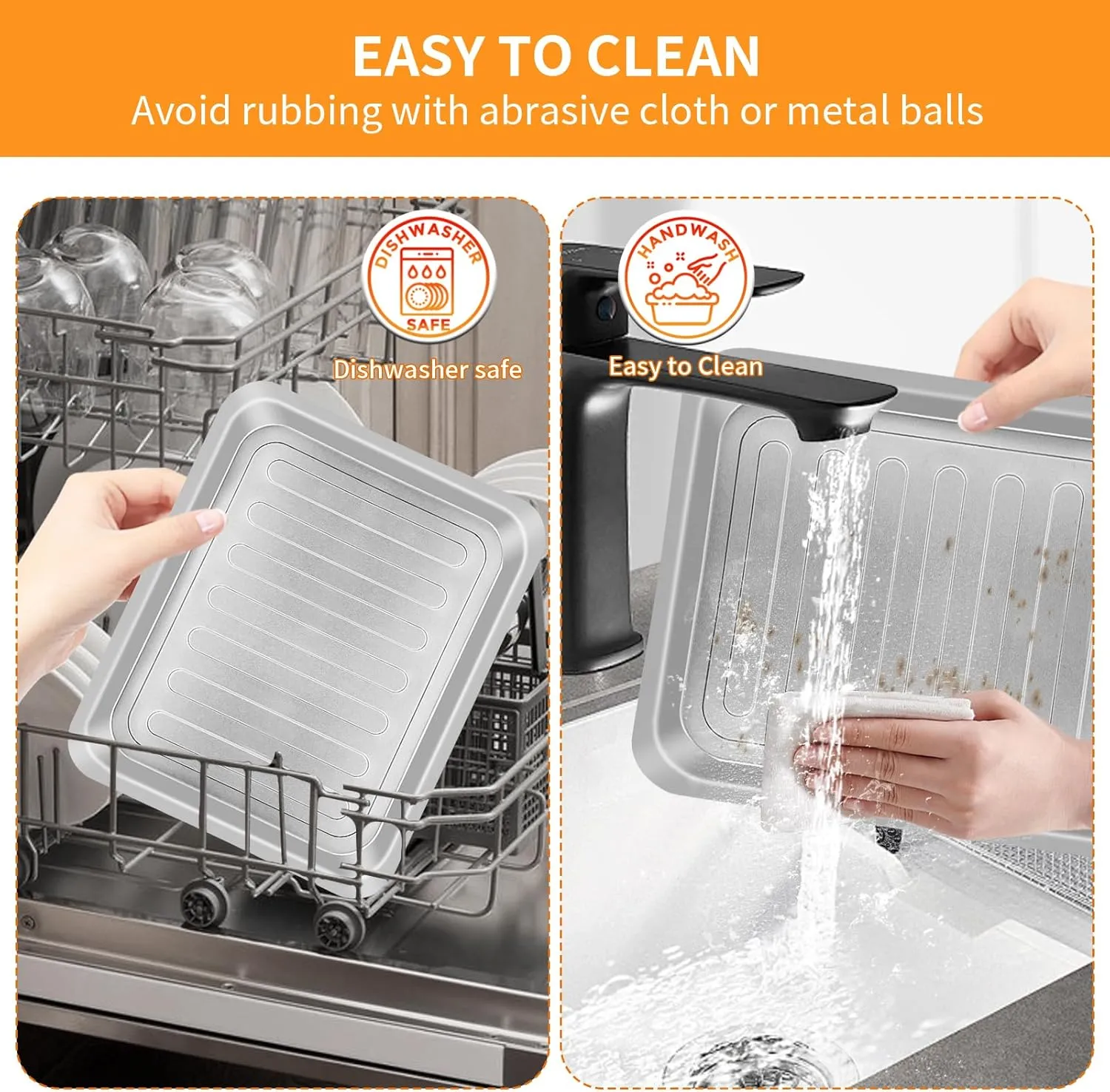 GWY Air Fryer Tray for Emeril Lagasse Dual Zone 360 Air Fryer Oven 25 QT Extra Large, 14''×12'' Steel Air Fryer Accessories Grill Pan Grill Plate Crisper Plate Replacement Parts Rack