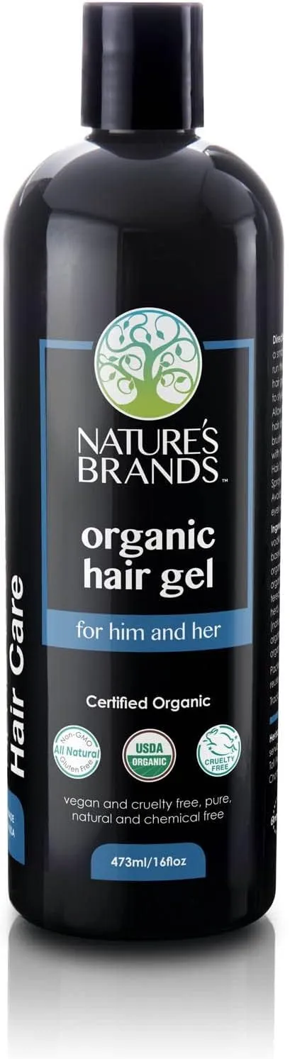 Hair Gel Organic by Herbal Choice Mari from Nature's Brands (16 Fl Oz Bottle) - No Toxic Synthetic Chemicals