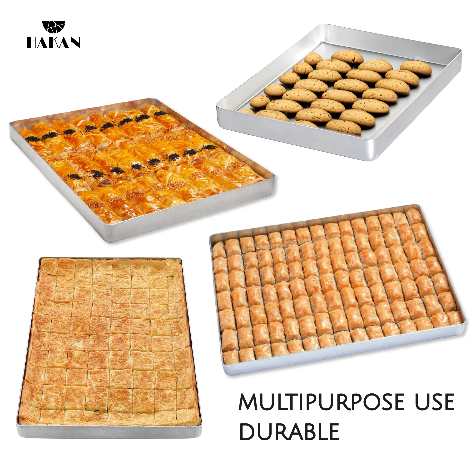 Hakan Aluminum Half Sheet Baking Pan, 14x18-inch, 2.2lbs Thick Rust Free Bakeware