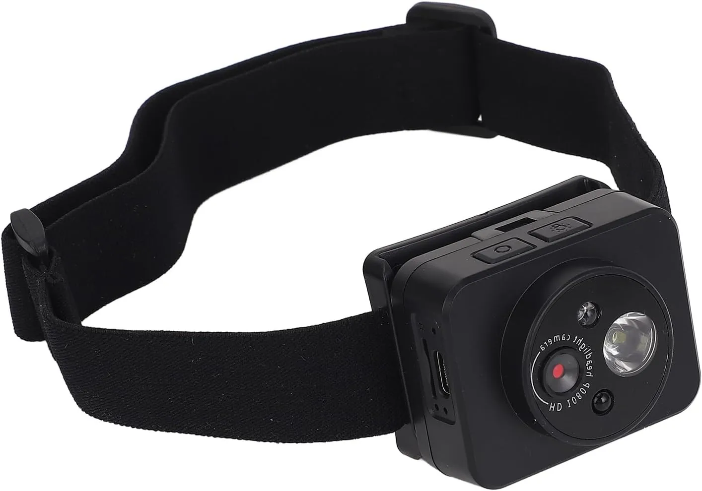 Head Mounted Action Camera with Fill Light, Headlamp Wearable Head Camera, 1080P Wearable Body Video Camera for POV Outdoor Running, Camping, Hiking