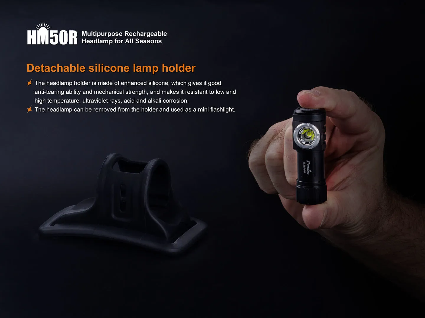 HM50R MULTI-FUNCTIONAL RECHARGEABLE HEADLAMP FOR ALL SEASONS
