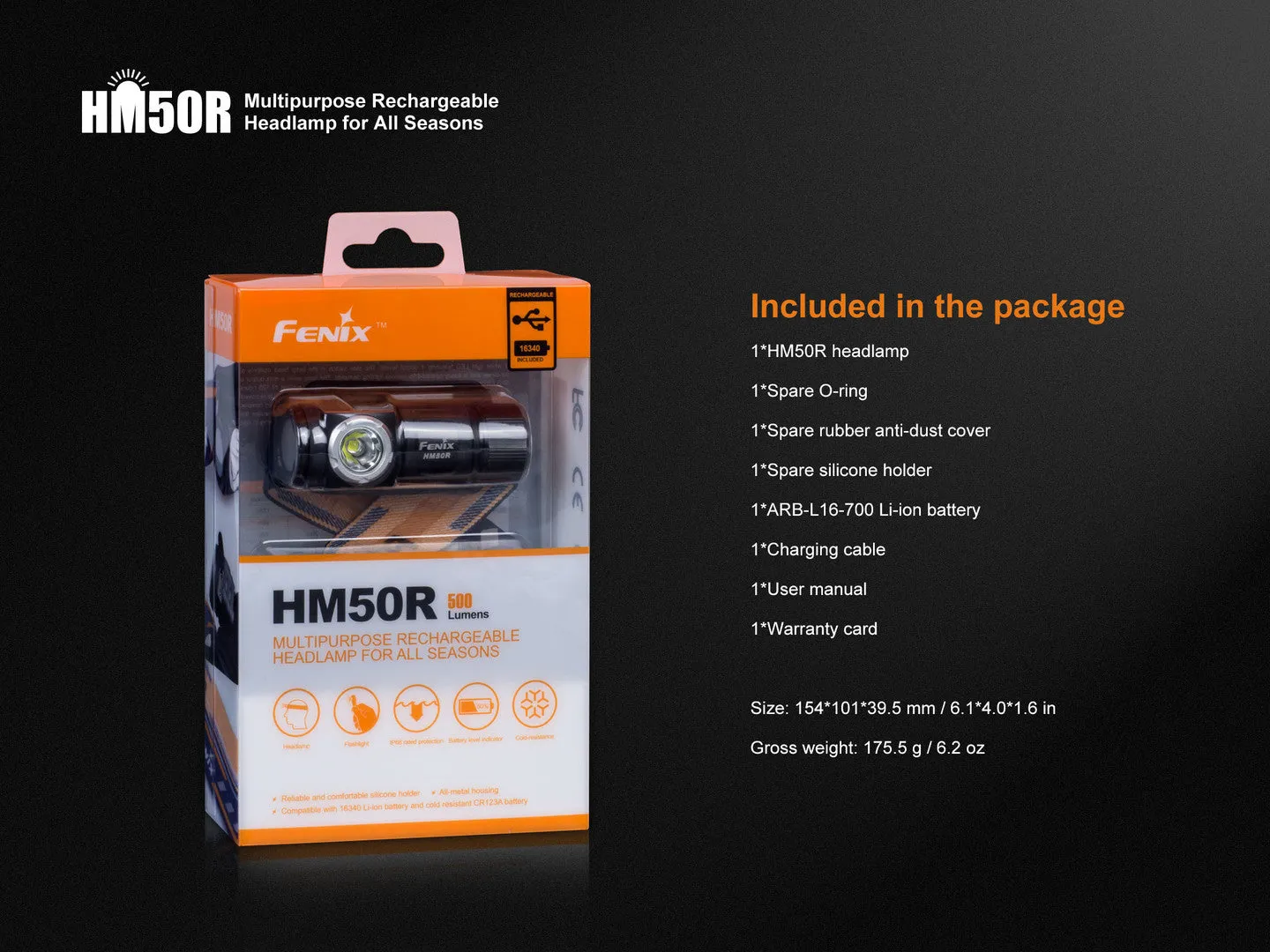 HM50R MULTI-FUNCTIONAL RECHARGEABLE HEADLAMP FOR ALL SEASONS