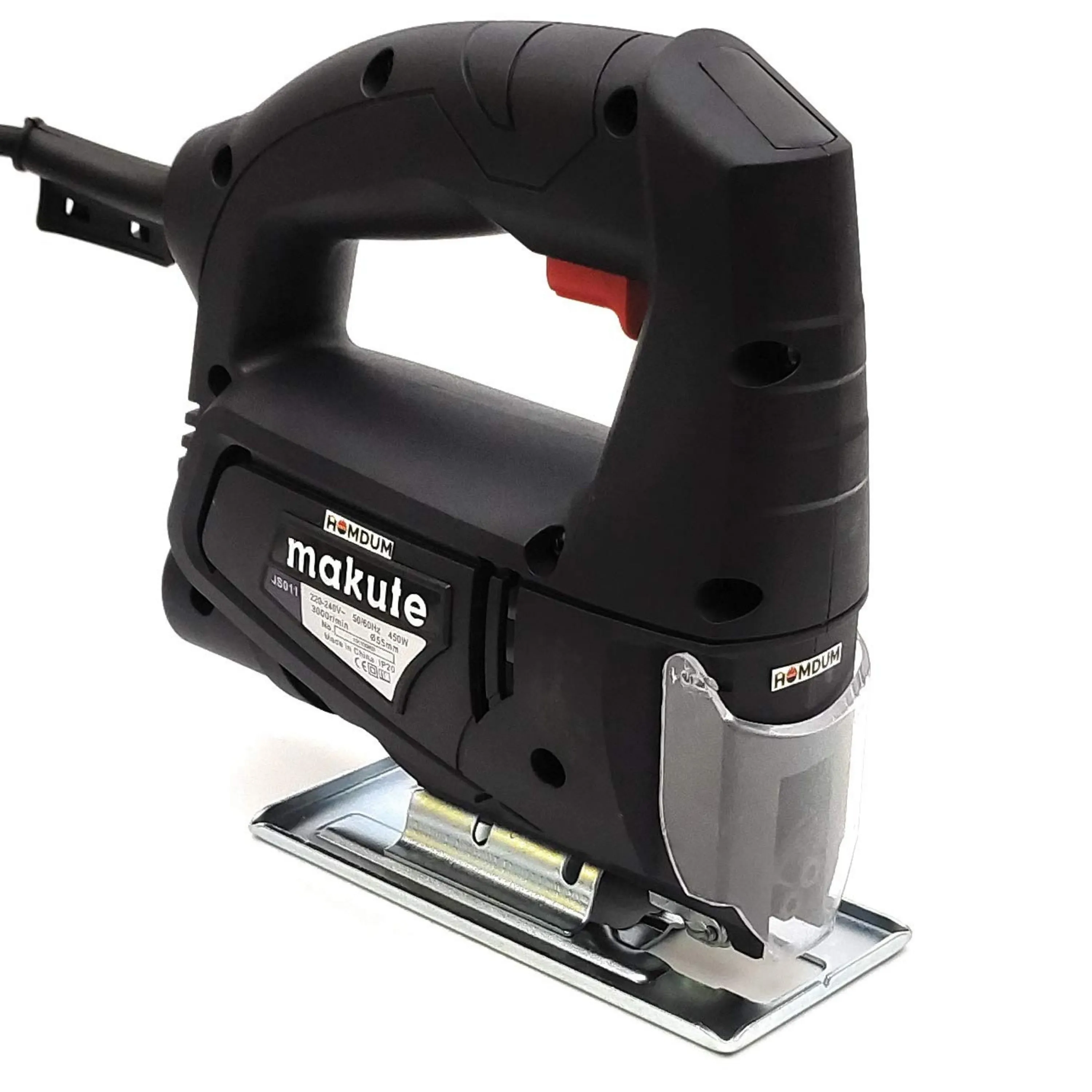 Homdum 450W Jigsaw Machine 55mm And 10   2 Pc Heavy Duty Jigsaw Blades Set Combo, with lock switch, 70 mm cutting blade (easy installation) cutter for wood metal plastic.