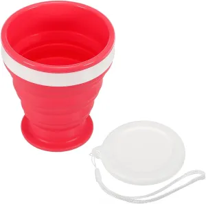 Home and Garden Parts Collapsible Water Bottle 200mL Travel Folding Cup for Camping Rose Red #CN/251024/15076