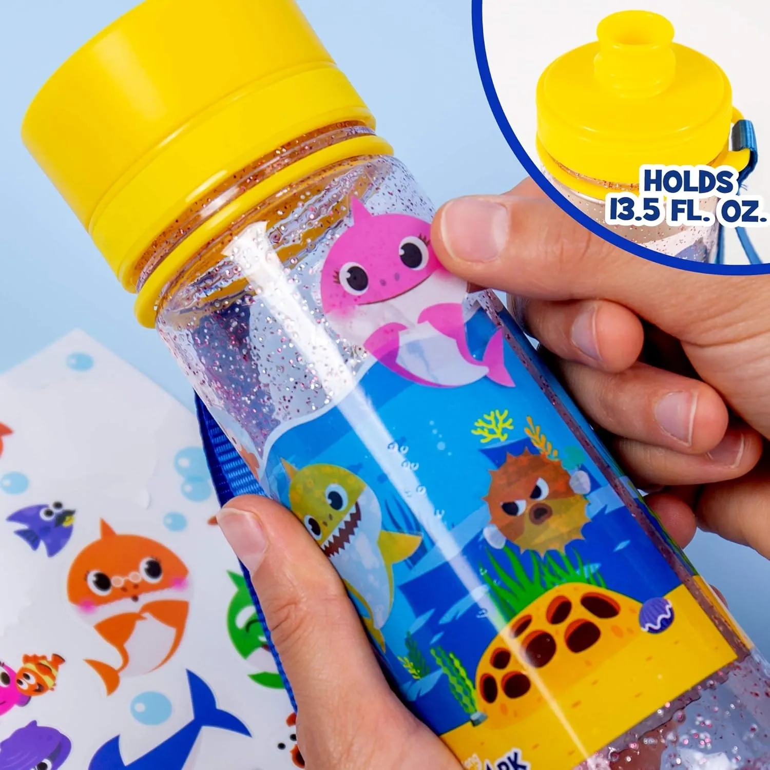 Horizon Group USA Baby Shark Decorate Your Own Water Bottle