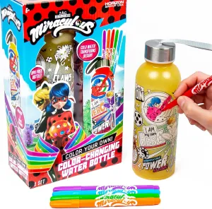 Horizon Group USA Miraculous Create Your Own Color-Changing Water Bottle – Color Your Own Water Bottle – Ages 6 