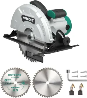 Hoteche 10-Inch Circular Saw 15A Compact Portable Table Saw with Saw Blade for Desktop Use