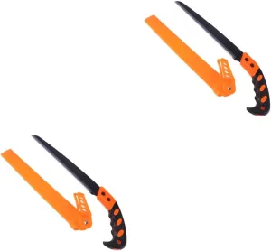 Housoutil 2pcs Gardening Hand Saw Pruning Shears for Cutting Wood Sawing Trimming Tool