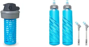 HydraPak UltraFlask Speed 500ml 2-Pack - Collapsible Soft Flask Water Bottle for Hydration Vests and Running Pack Ultraflask & Compatible 42mm Filter Cap - Water Filtration Accessory