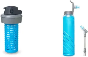 HydraPak UltraFlask Speed 500ml - Collapsible Soft Flask Water Bottle for Hydration Vests and Running Pack Ultraflask & Compatible 42mm Filter Cap - Water Filtration Accessory