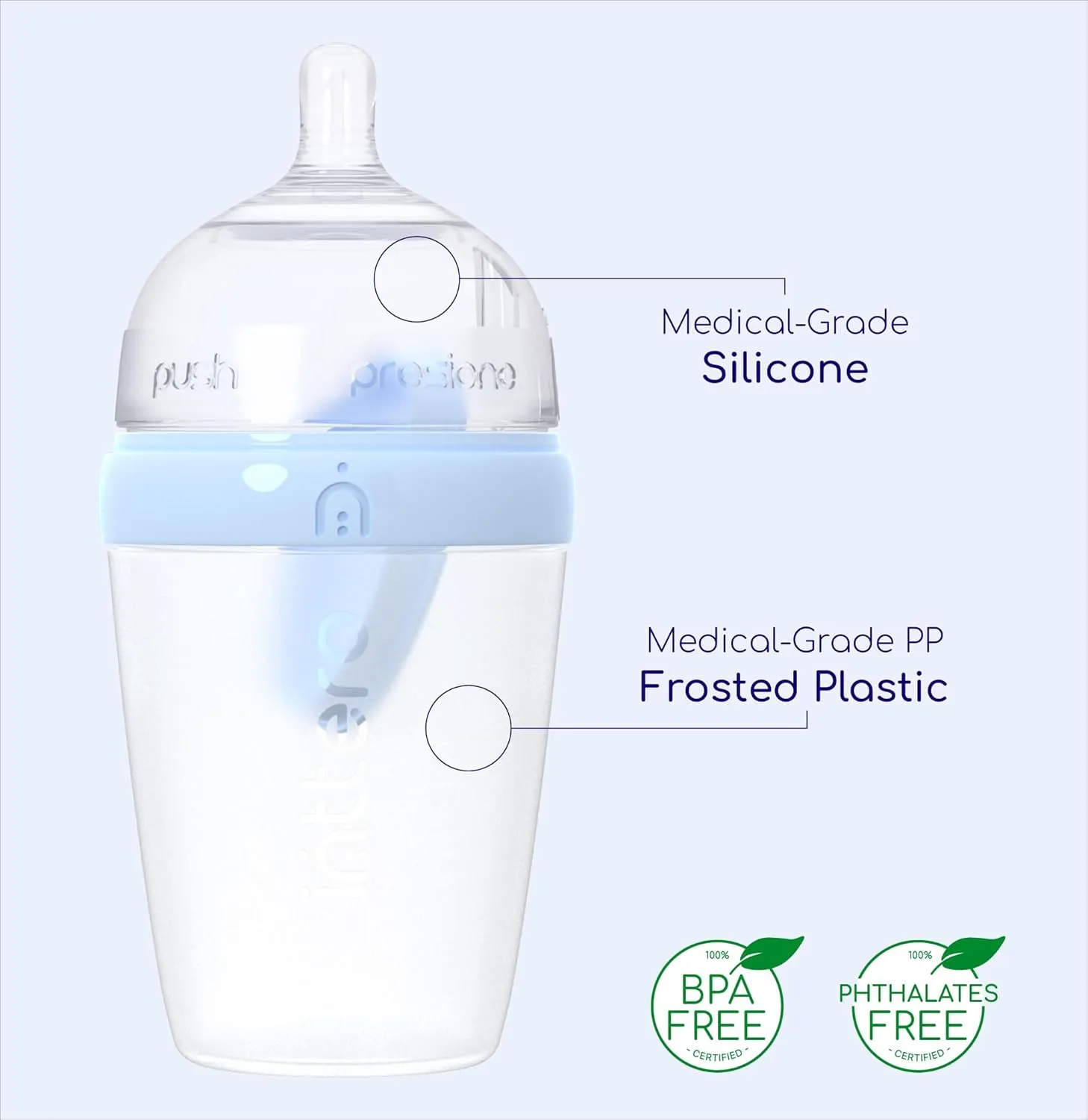 Inttero 9oz Formula Dispenser Anti-Colic Baby Bottles - 2 Pack/Medium Flow (Cute Pink) — Everyday Baby Essential — Formula Bottle — Biberones para Formula — PopYummy Mixie — Easy Baby Brezz