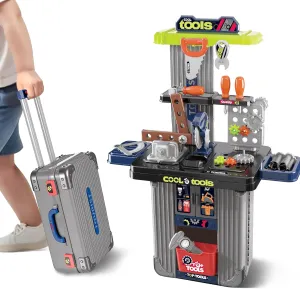 iPlay, iLearn Kids Tool Bench Set, Pretend Play Construction Workbench Toys for Toddlers 3-5, STEM Workshop Playset for Boys, Realistic Engineering Tool Set, Cool Birthday Gifts for Child Girl Age 4-6
