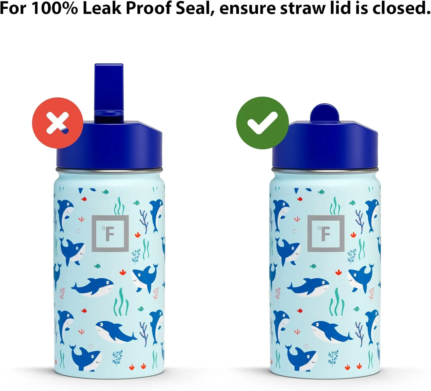 IRON °FLASK Kids Water Bottle - Straw Lid, 20 Name Stickers, Vacuum Insulated Stainless Steel, Double Walled Tumbler Travel Cup, Thermos Mug - Stardust Unicorns, 14 Oz