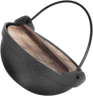 Iron Sukiyaki Pot Japanese Cooking Pot Hanging Shabu Pan Easy to Clean for Outdoor Activities