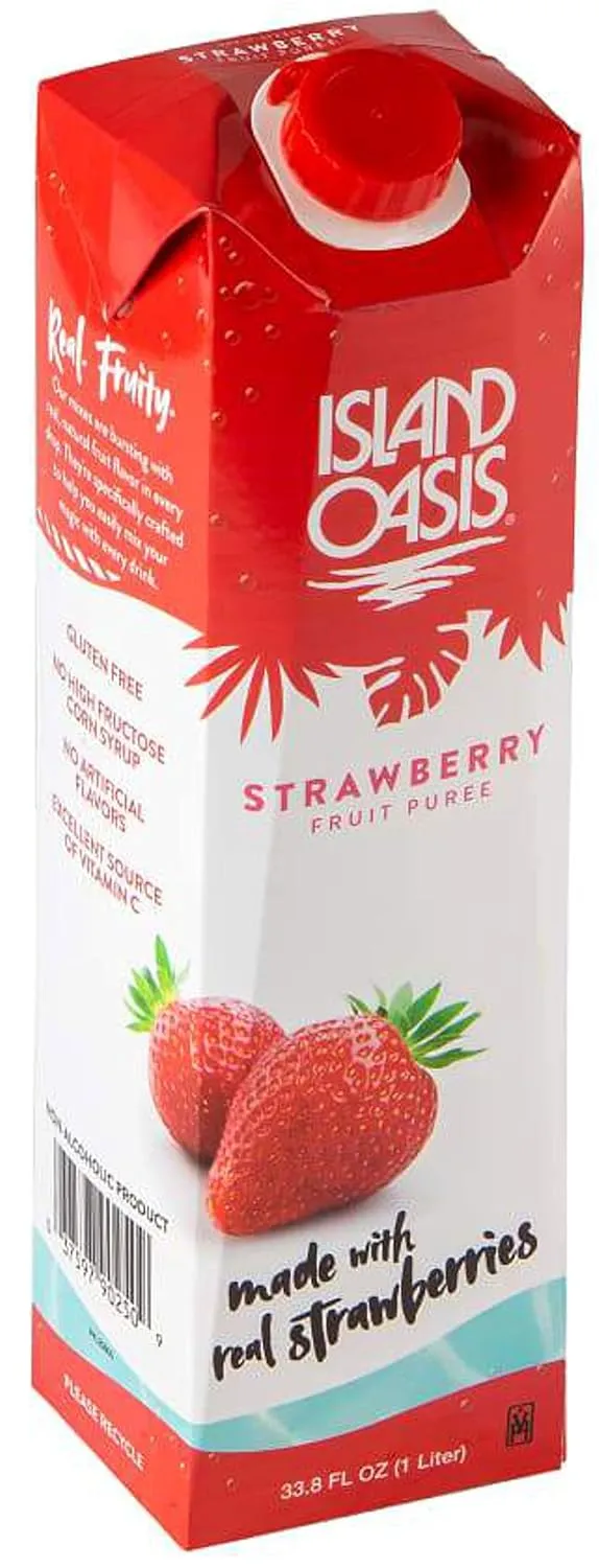 Island Oasis SB3X Premium Strawberry Drink Mix Bottle, 1 L