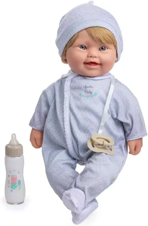 JC Toys 16" Soft Body Baby Doll with Down Syndrome/Blonde Hair/Magic Milk Bottle/Realistic & Inclusive