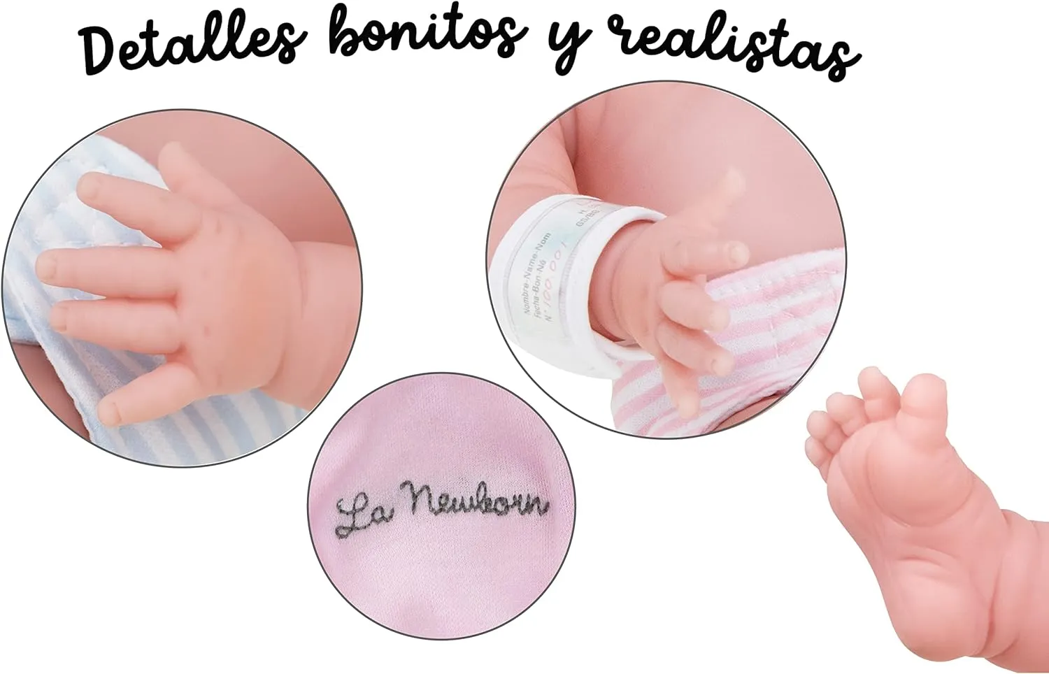 JC Toys 6 Piece Realistic Baby Doll Gift Set Classic La Newborn Nursery | 17" Life-Like Doll w/Accessories | Blue | Ages 2 | Made in Spain