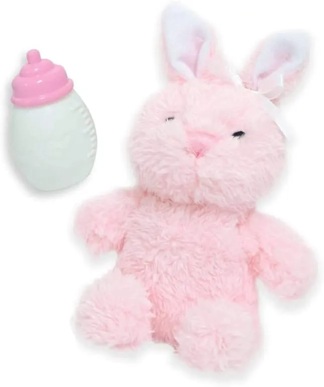 JC Toys - La Baby Travel Case Gift Set| Caucasian 11-inch Small Soft Body Baby Doll | Washable | Cute Outfit, Bottle, Pacifier & Plush Bunny | for Children 12 Months  , Pink
