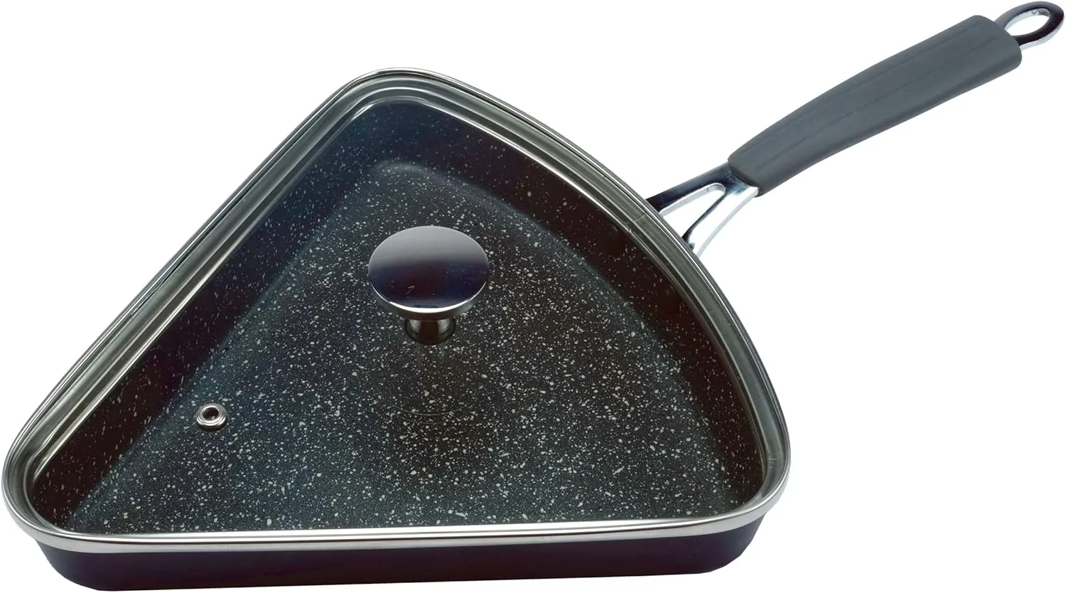Jokari Space Saving Nonstick Stovetop Pizza Reheating Pan. Keep Crust Crispy, Cheese Melty! Includes Vented Glass Lid. Perfectly Crisp Up Your Leftover Pizza, Also Works for Cooking Slices from Frozen