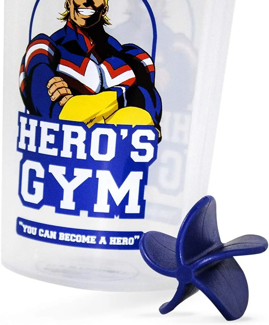 JUST FUNKY My Hero Academia Gym Workout Shaker Bottle, Blue Colored Shaker Bottle