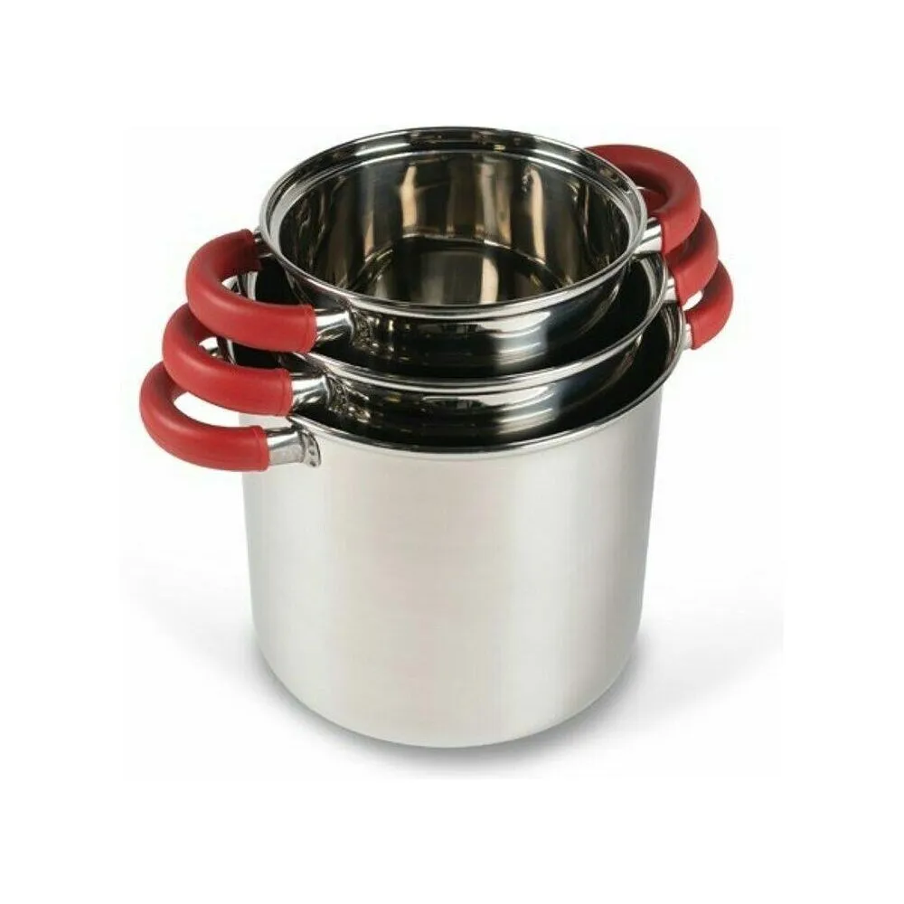 Kampa Space Saver Deluxe Cook Set Stackable Stainless Steel Caravan Motorhome