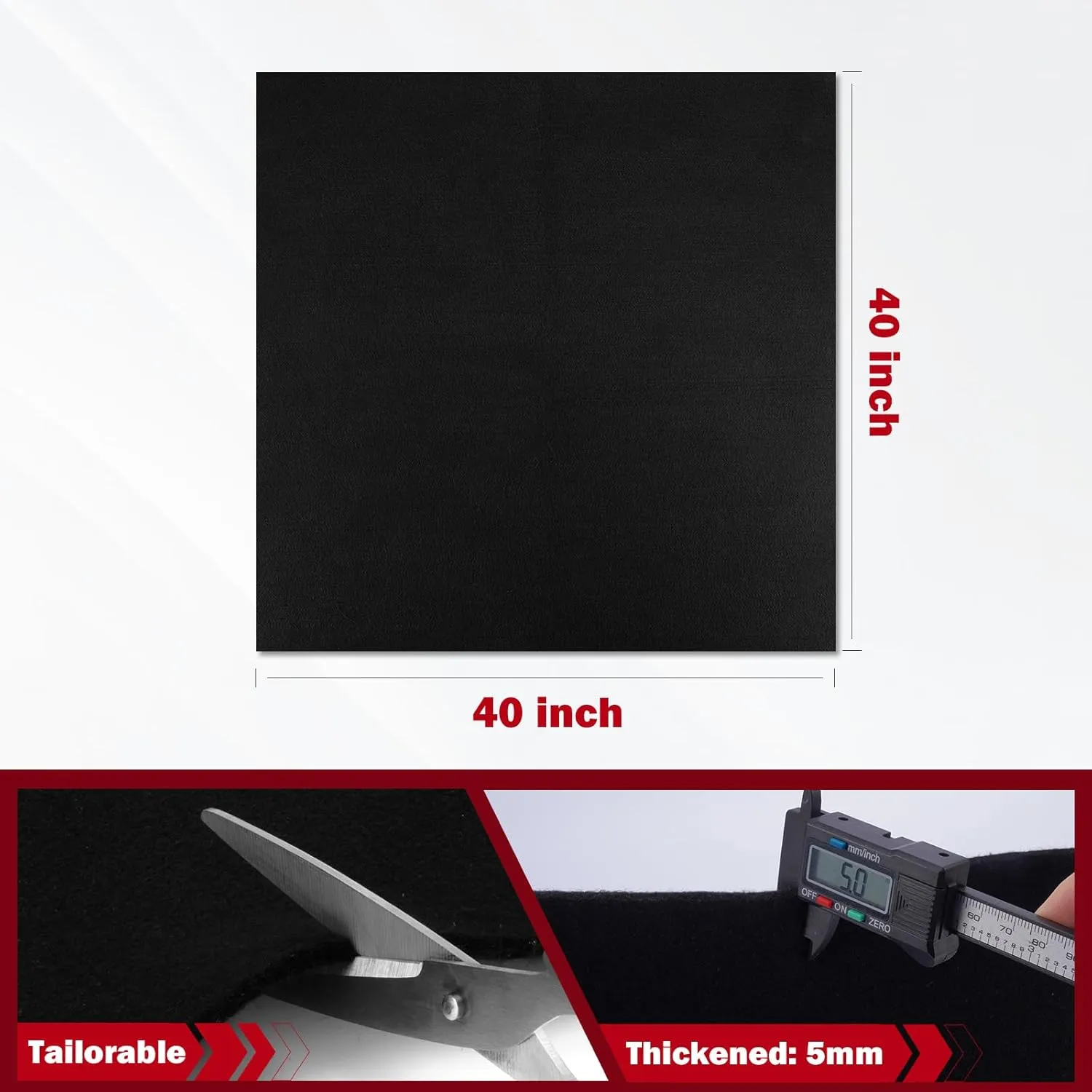 kanhiro 40x40 Inch Large Welding Blanket Fireproof Pad - 5mm Thickened Fire Resistant Carbon Felt Cloth, Flame Retardant Fabric, Heat Shield for Grill Cover, Soldering, Firepit, Smoker