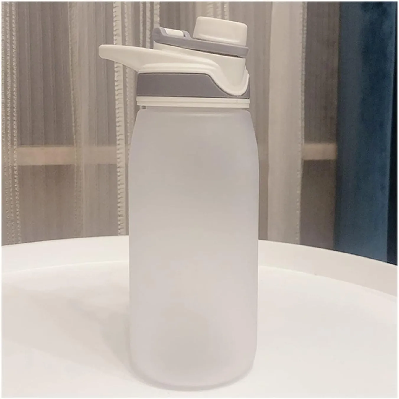 kettles Large Frosted Water Bottles Fast Flow BPA Free,Leak proof Sports Bottle with Built-in Handle,Portable Plastic Cups,Students canteen(B,Small)