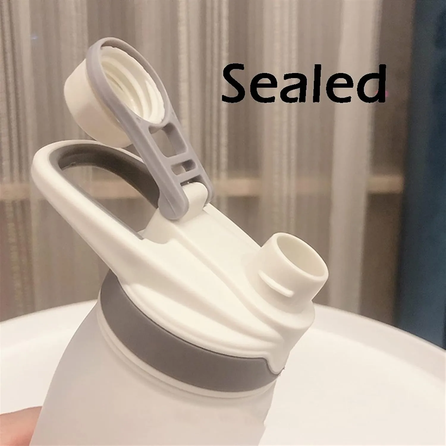 kettles Large Frosted Water Bottles Fast Flow BPA Free,Leak proof Sports Bottle with Built-in Handle,Portable Plastic Cups,Students canteen(D,Small)