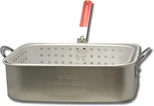 King Kooker KK6 15-Quart Aluminum Rectangular Fry Pan and Basket