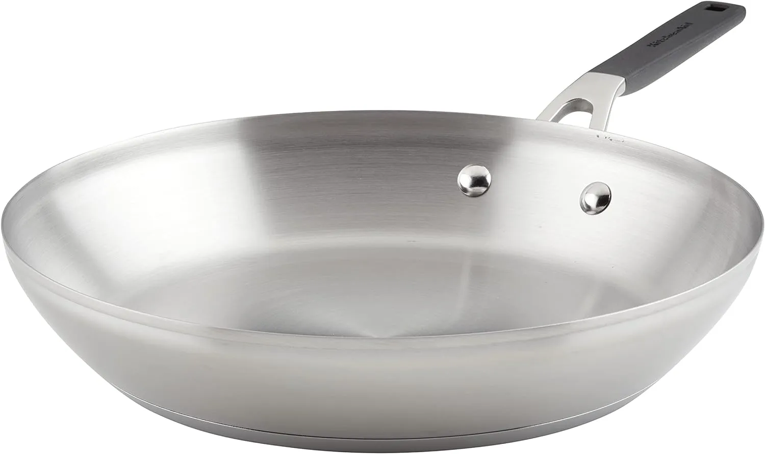 KitchenAid Stainless Steel Frying Pan/Skillet, 12 Inch, Brushed Stainless Steel