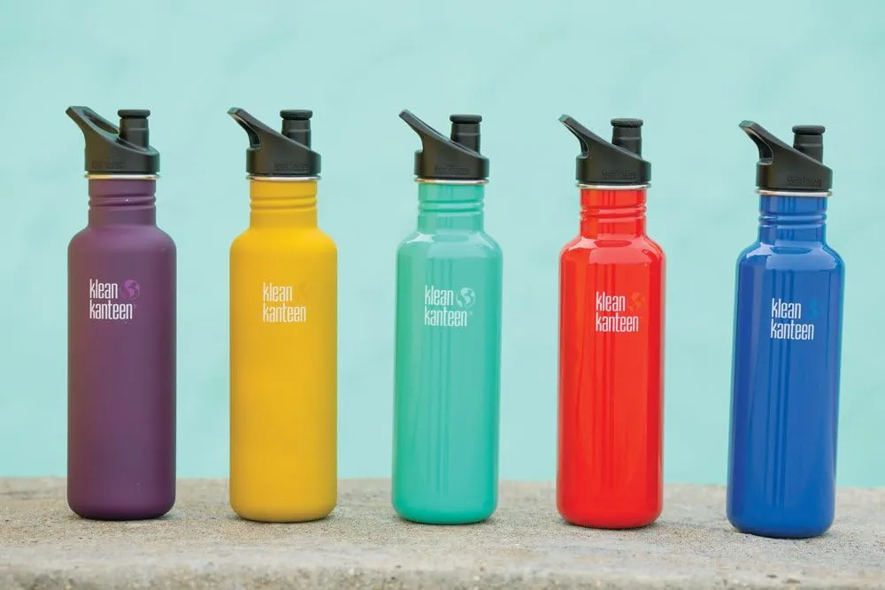 Klean Kanteen Classic Stainless Steel Singel Wall Non-Insulated Water Bottle with Sport Cap