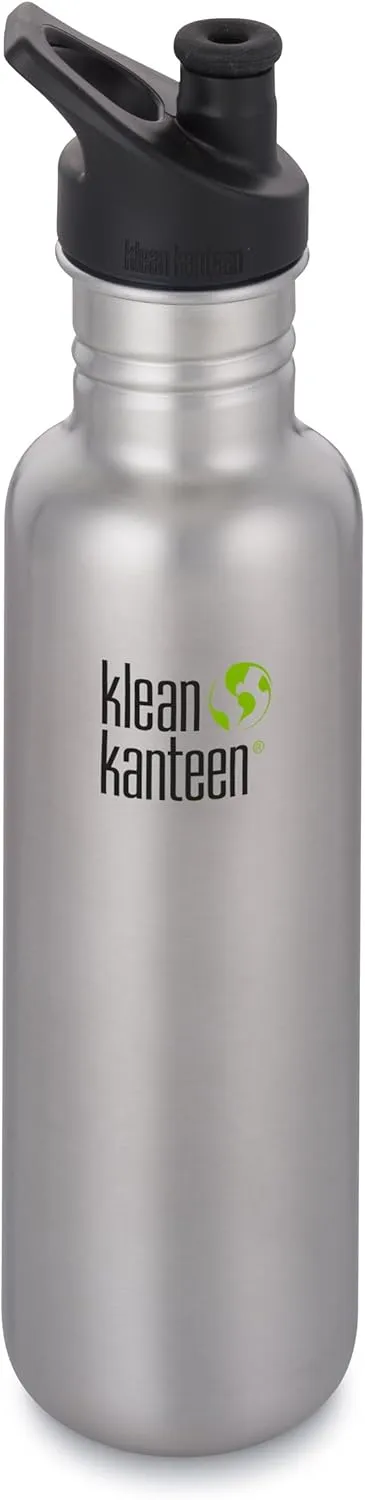 Klean Kanteen Classic Stainless Steel Singel Wall Non-Insulated Water Bottle with Sport Cap