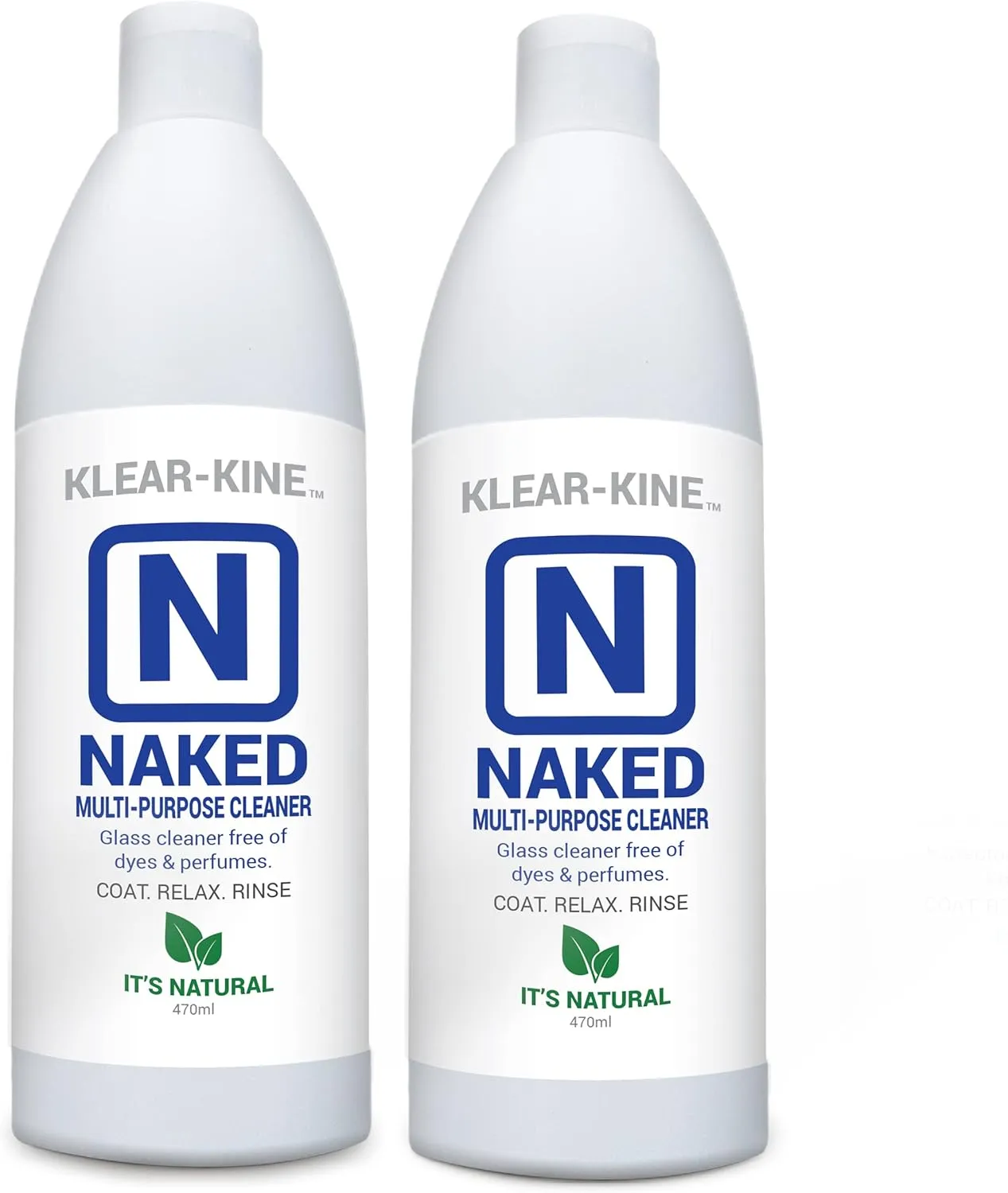 KLEAR Kryptonite Naked | The Coat, Relax, Rinse Cleaner | Glass Cleaner | 470ml Bottle | 2 Pack (32oz)