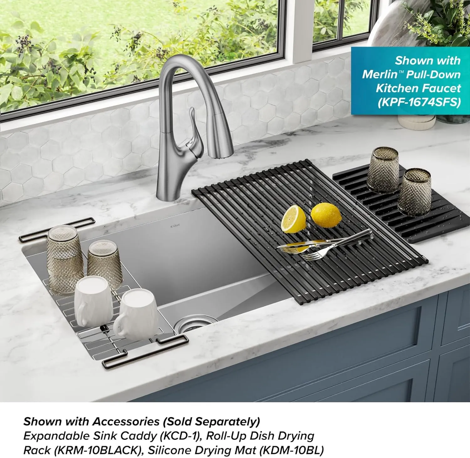 Kraus KHU100-32 Standart PRO 16 Gauge Undermount Single Bowl Stainless Steel Kitchen Sink, 32 Inch