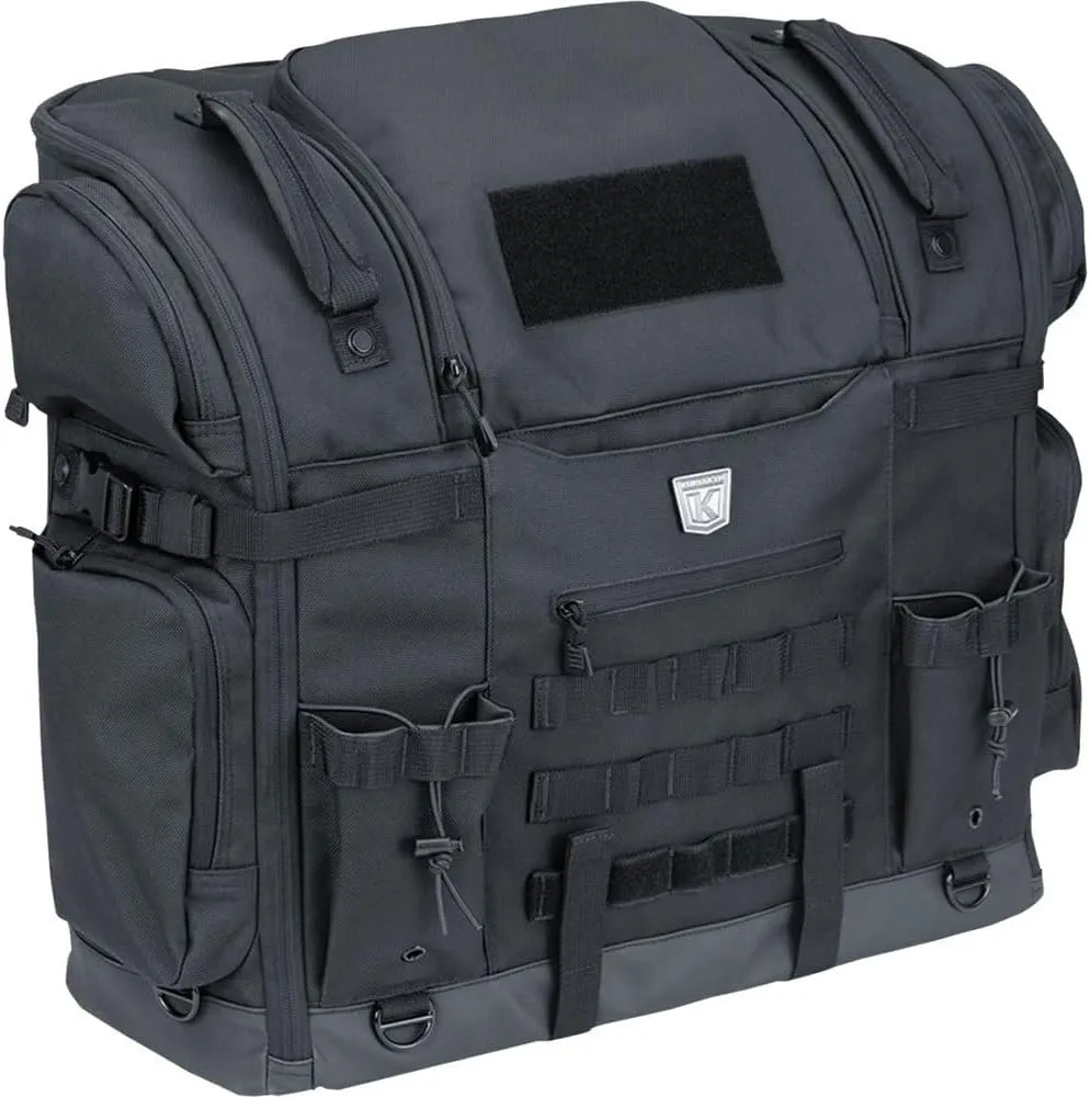 Kuryakyn 5723 Titan Pet Palace: Portable Weather Resistance and Heat Reducing Motorcycle Dog/Cat Carrier Crate for Touring Seat, Black Large