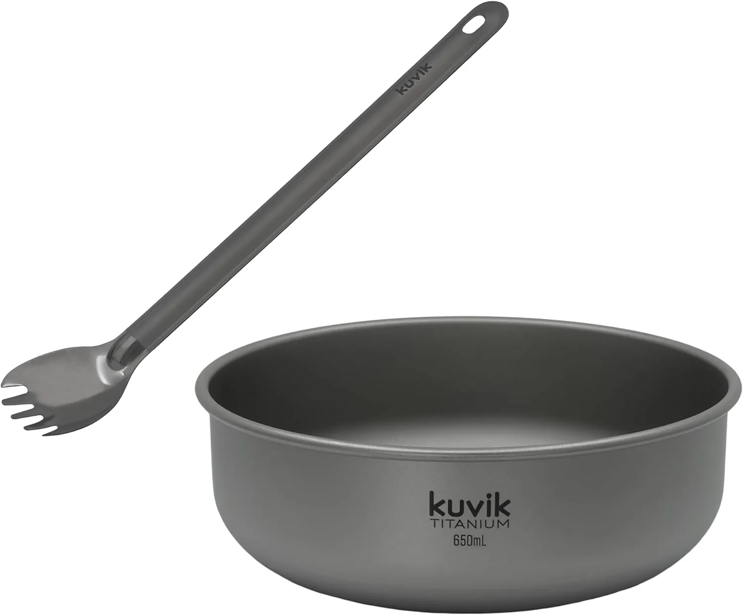 Kuvik Titanium Spork & 650ml (22 oz) Titanium Bowl Bundle